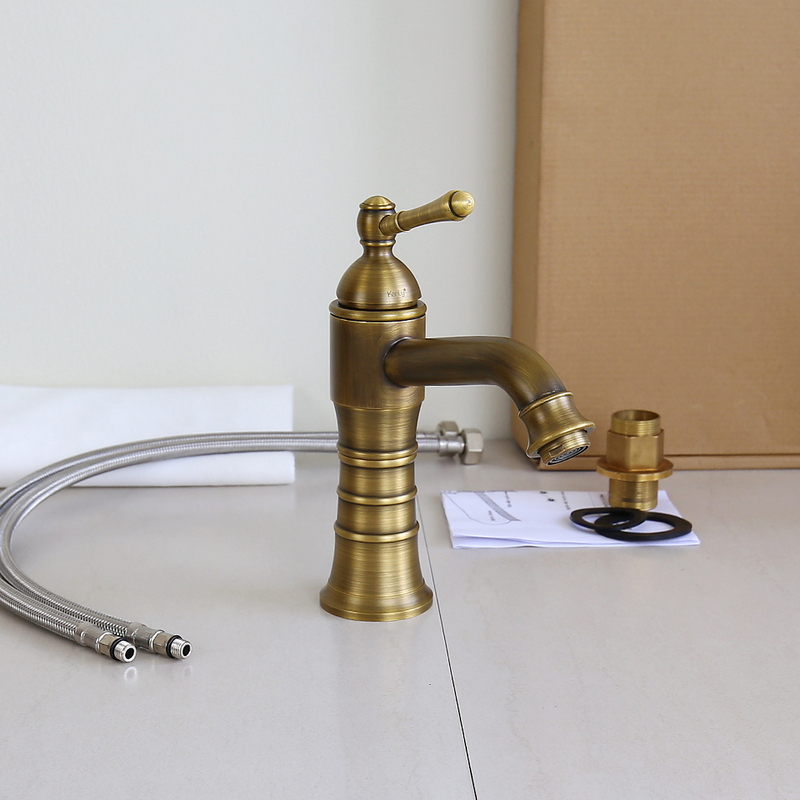 Vòi lavabo nóng lạnh bằng đồng cổ điển Kanly GCV13