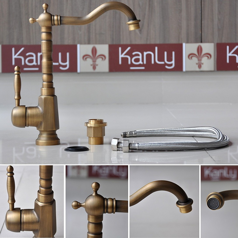 Vòi rửa bát nóng lạnh đồng cổ điển Kanly GCC04