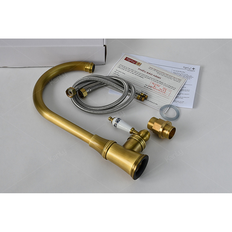 Vòi rửa bát nóng lạnh đồng cổ điển Kanly GCC07
