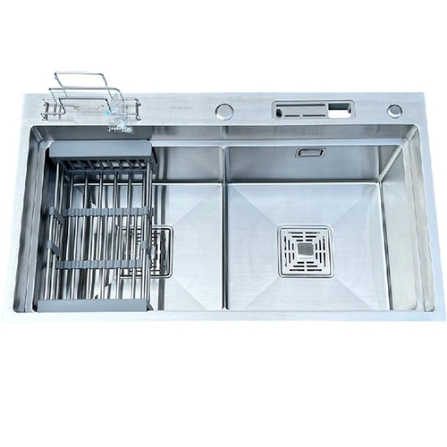 Chậu rửa bát inox 2 hố cân có cài dao, cài thớt Kagol K8248 BT CD