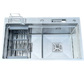 Chậu rửa bát inox 2 hố cân có cài dao, cài thớt Kagol K8248 BT CD