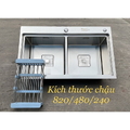 Chậu rửa bát inox 304 2 hố cân Kagol K8248 BT cân 304