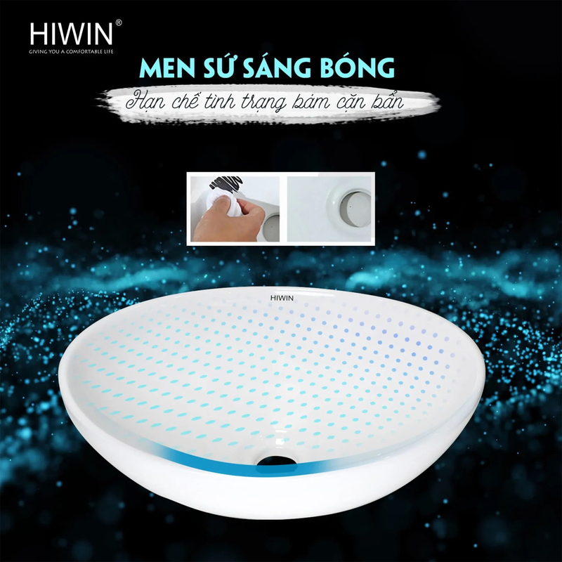 Chậu rửa mặt dương bàn lavabo đặt bàn cao cấp HIWIN LP-8168