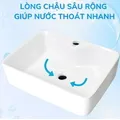 Chậu rửa mặt dương bàn lavabo đặt bàn cao cấp HIWIN LP-8072A