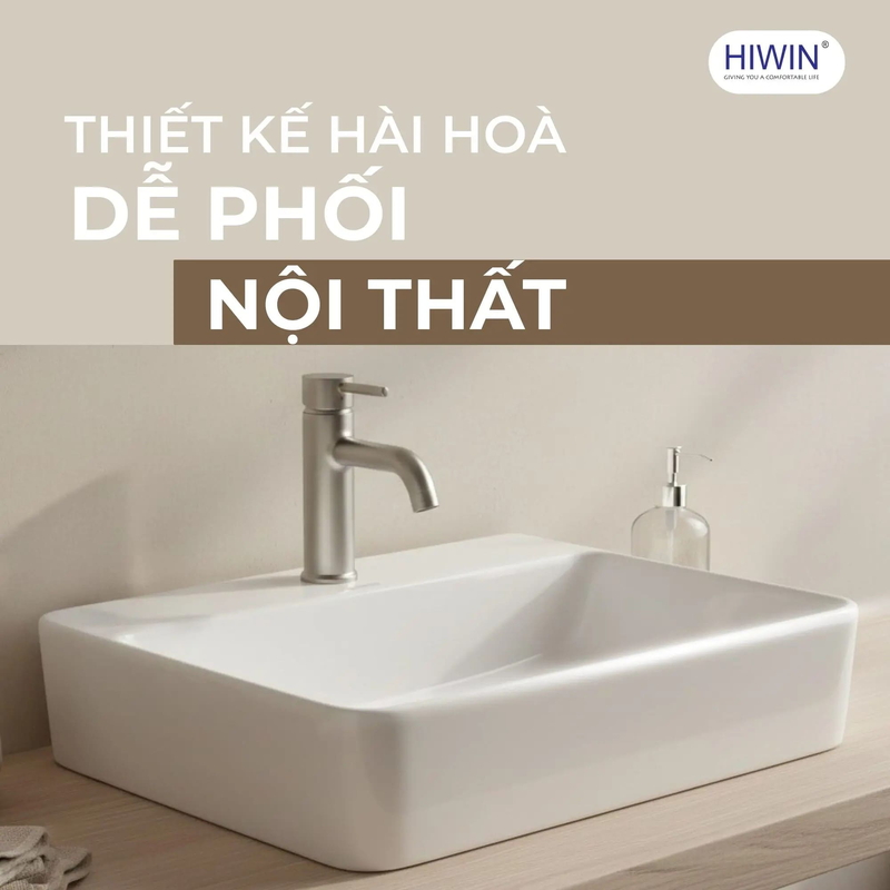 Chậu rửa mặt dương bàn lavabo đặt bàn cao cấp HIWIN LP-6200