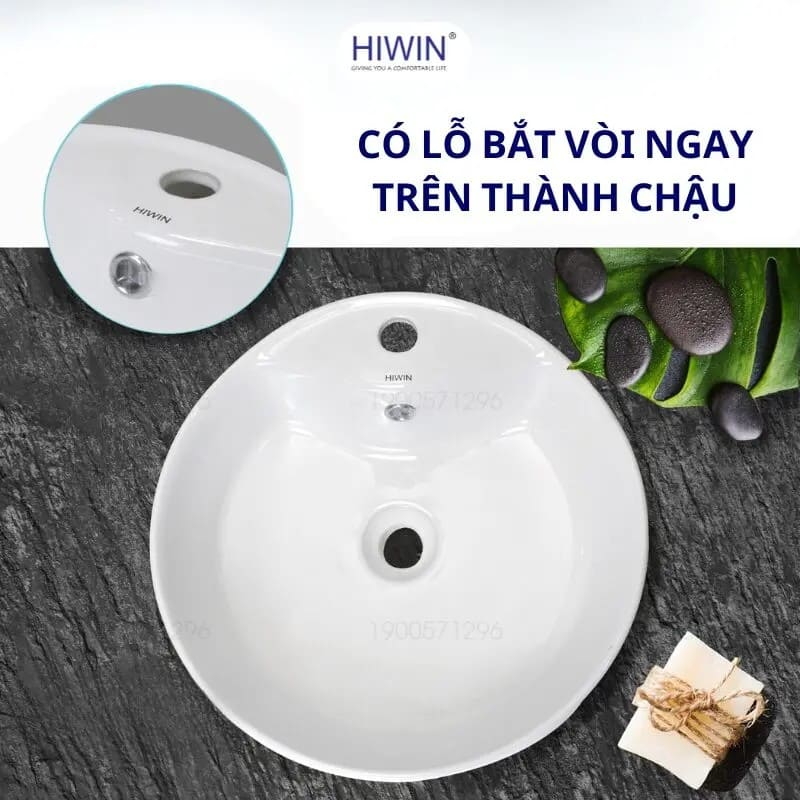 Chậu rửa mặt dương bàn lavabo đặt bàn cao cấp HIWIN LP-8011