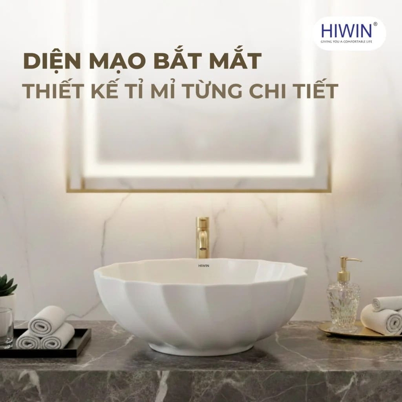Chậu rửa mặt dương bàn lavabo đặt bàn cao cấp HIWIN LP-8013