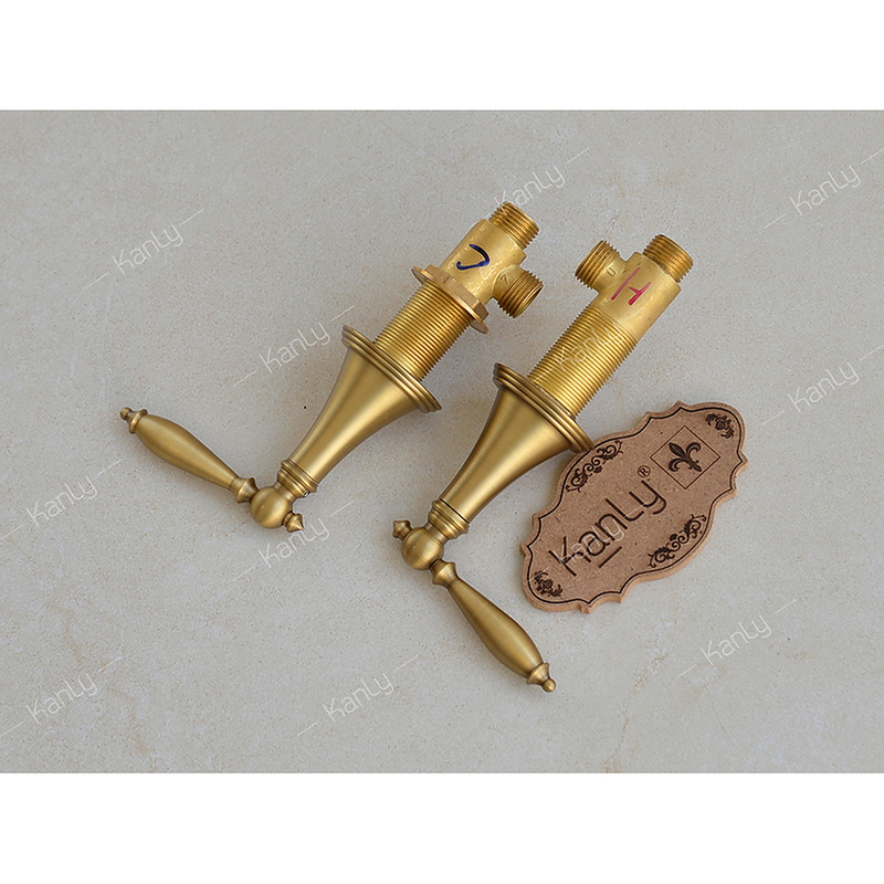 Sen bồn tắm gắn bồn 5 lỗ nóng lạnh bằng đồng cổ điển Kanly GCB22