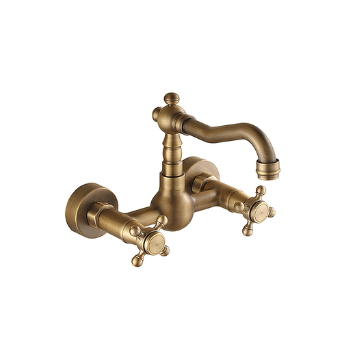 Vòi lavabo nóng lạnh âm tường bằng đồng cổ điển Kanly GCT06