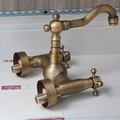 Vòi lavabo nóng lạnh âm tường bằng đồng cổ điển Kanly GCT06