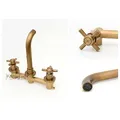 Vòi lavabo nóng lạnh âm tường bằng đồng cổ điển Kanly GCT07