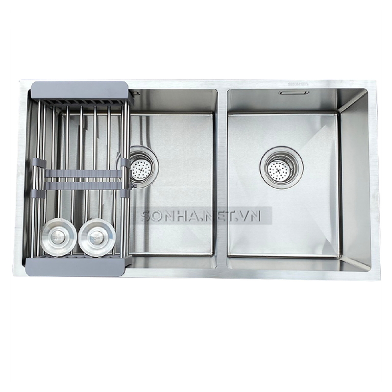 Chậu rửa bát 2 hố lệch inox 304 Kagol KA7843 Lệch