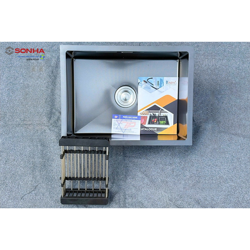Chậu rửa bát inox phủ nano 1 hố Kagol KND6045 AB