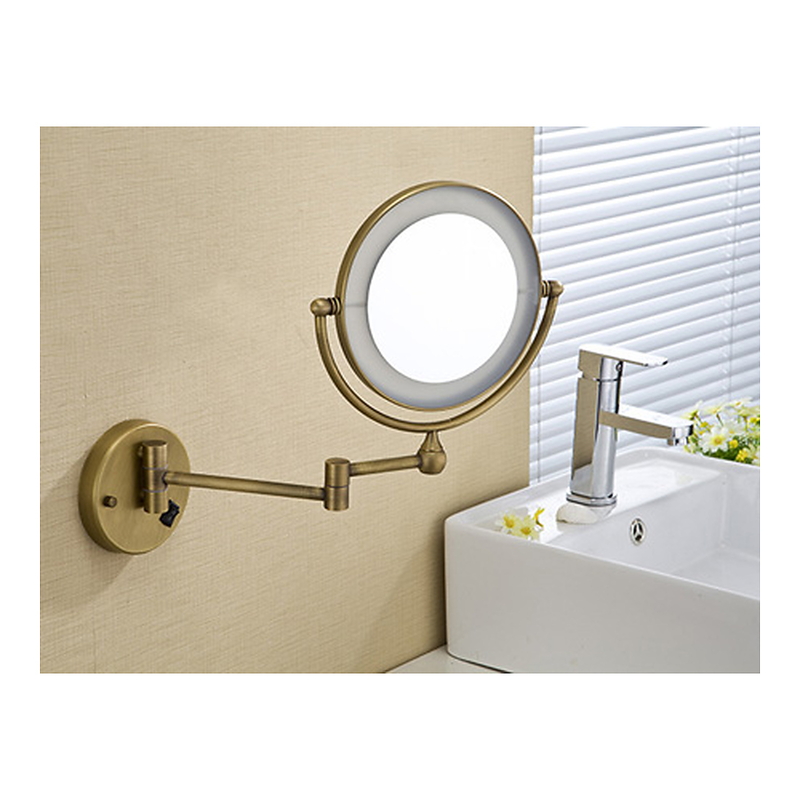 Gương gắn tường có đèn led khung bằng đồng Kanly GCK18L