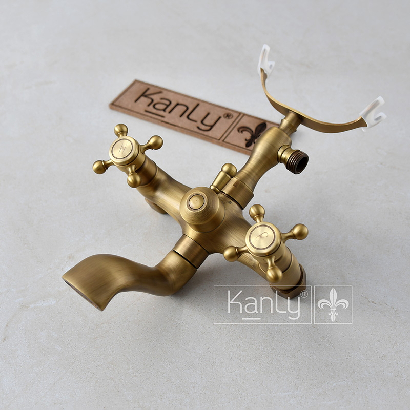 Sen bồn tắm nóng lạnh đặt sàn bằng đồng cổ điển Kanly GCS09