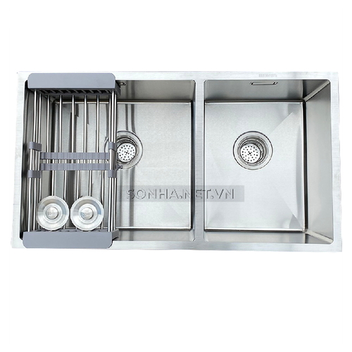 Chậu rửa bát 2 hố lệch inox 304 Kagol KA7843 Lệch