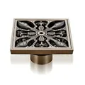 Phễu thoát sàn hoa văn bằng đồng Kanly GCP07