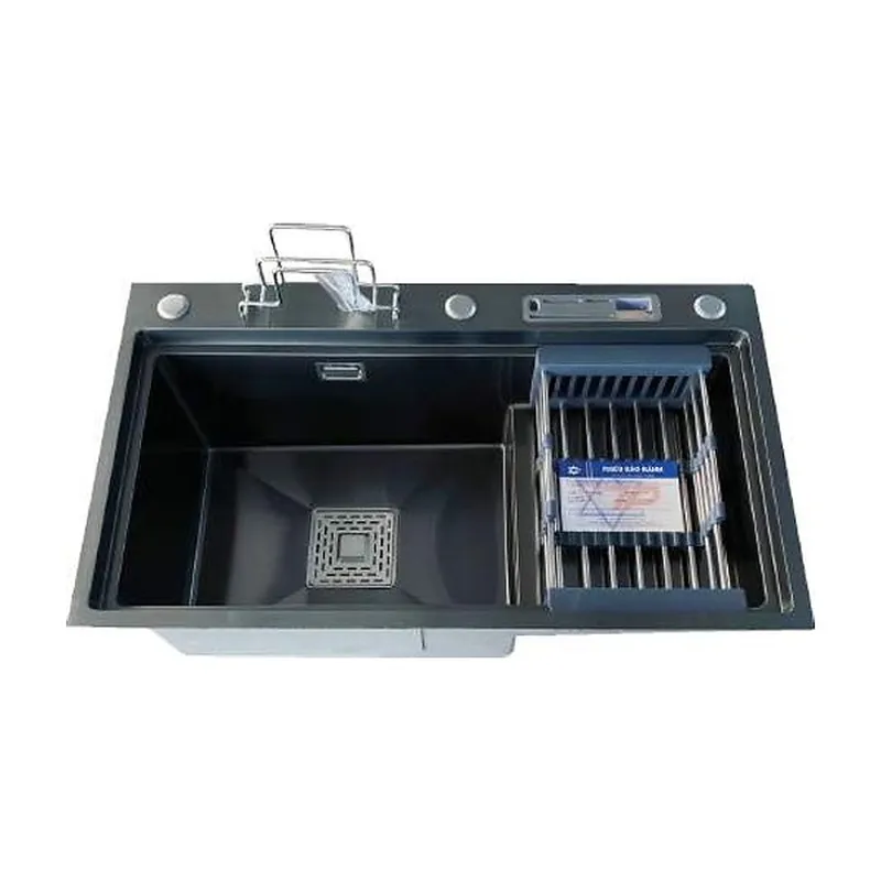 Chậu rửa bát inox phủ nano 1 hố có cài dao, cài thớt Kagol KND7846B