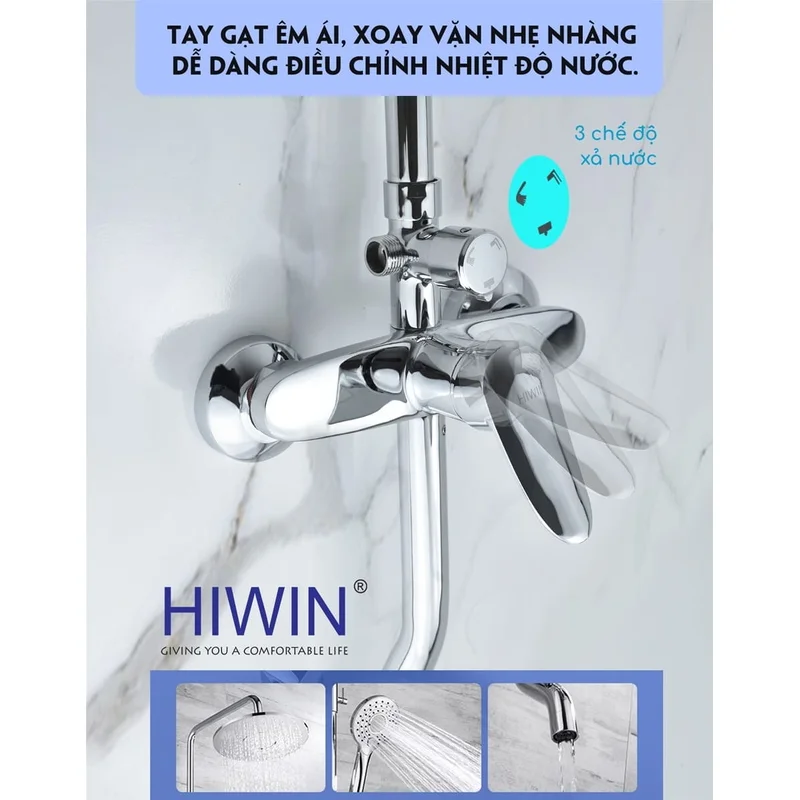 Vòi sen tắm cây đứng nóng lạnh Hiwin KF-105