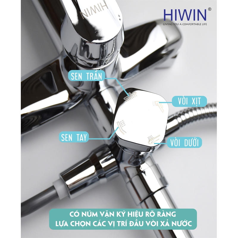 Vòi sen tắm cây đứng nóng lạnh Hiwin KF-106