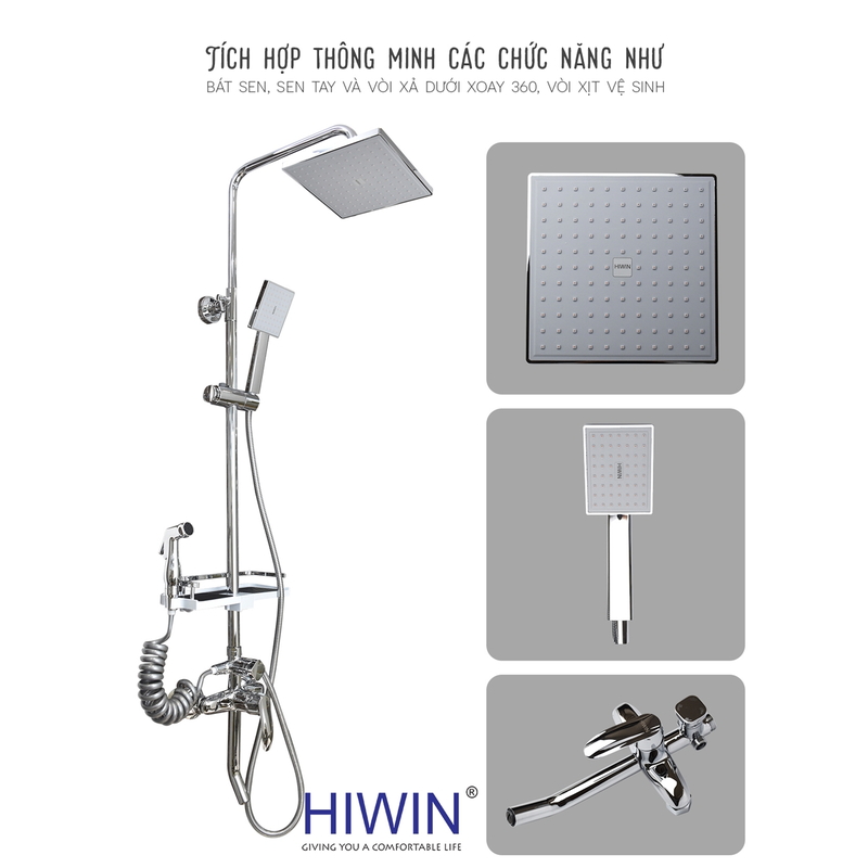 Vòi sen tắm cây đứng nóng lạnh Hiwin KF-106