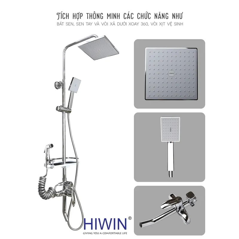 Vòi sen tắm cây đứng nóng lạnh Hiwin KF-106