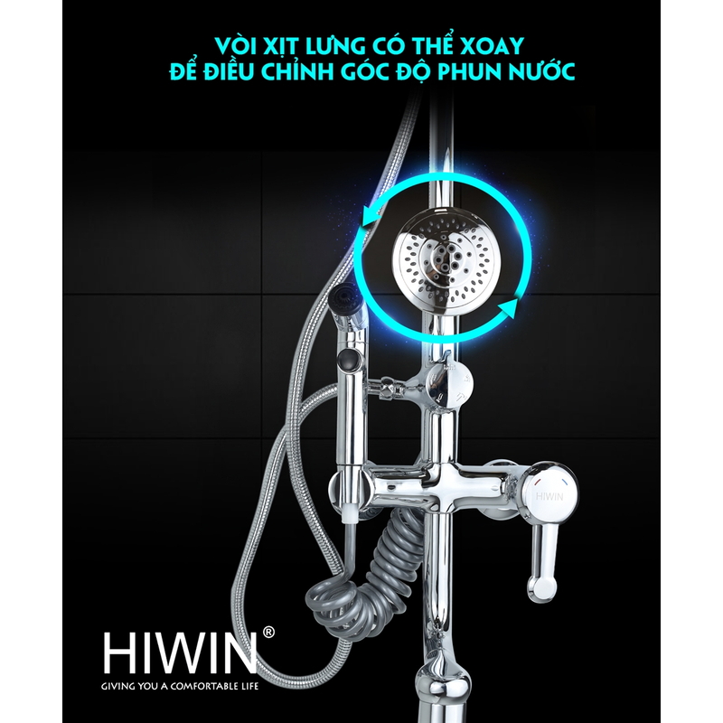 Vòi sen tắm cây đứng nóng lạnh Hiwin KF-111