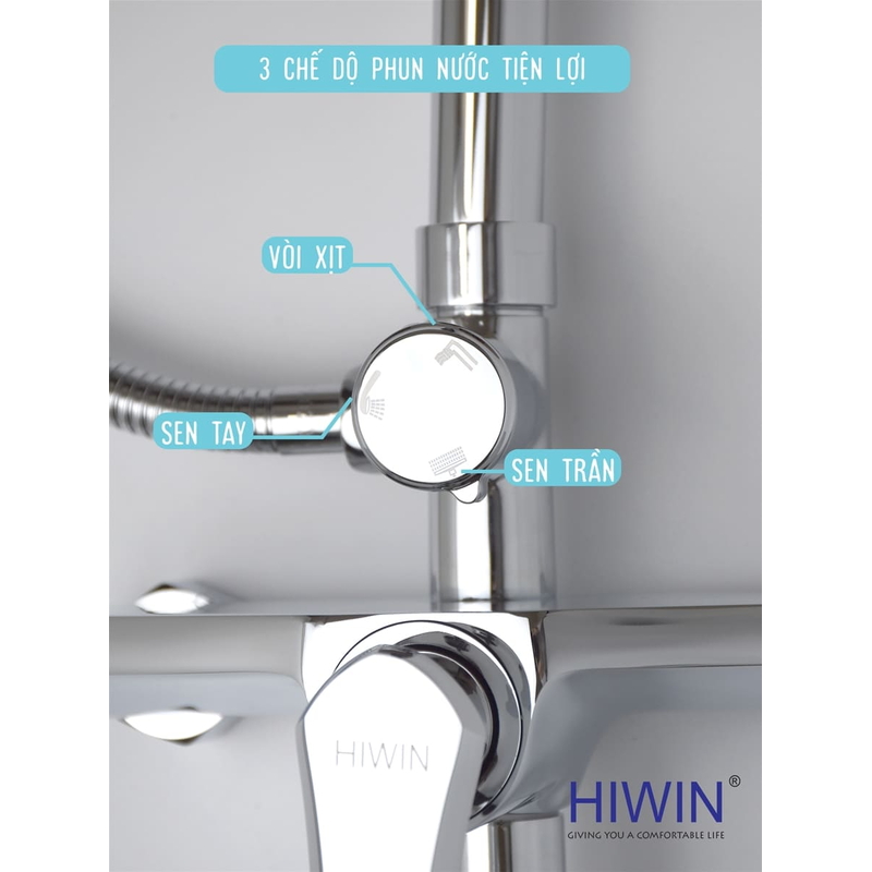 Vòi sen tắm cây đứng nóng lạnh Hiwin KF-117