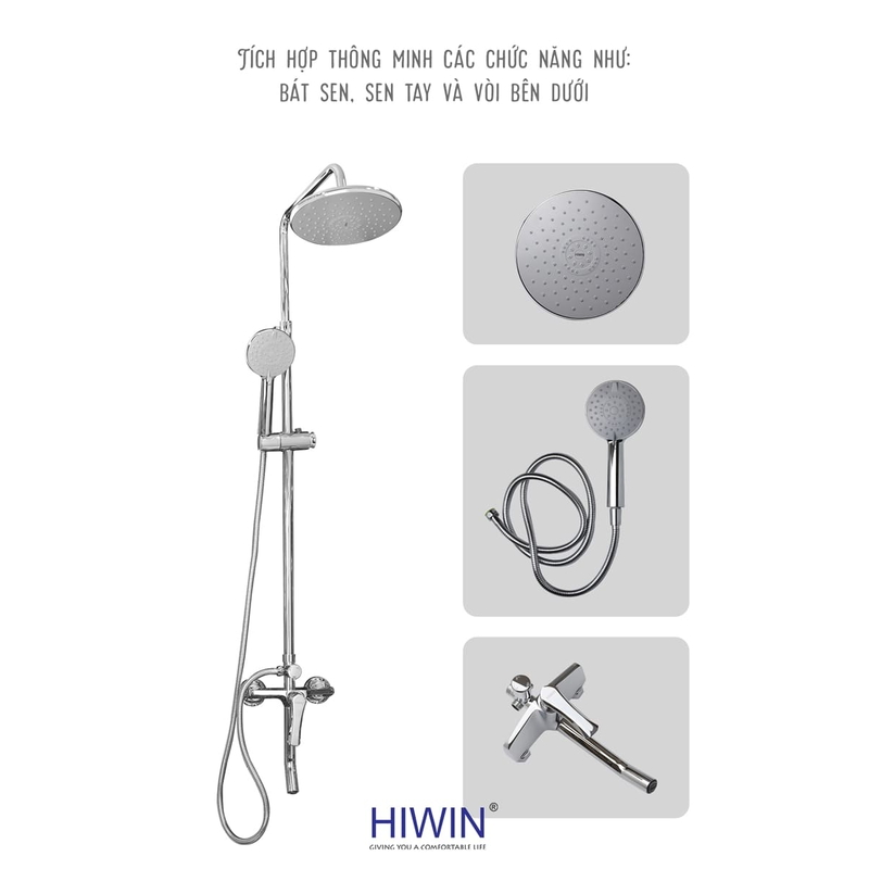 Vòi sen tắm cây đứng nóng lạnh Hiwin KF-117