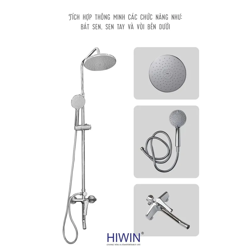 Vòi sen tắm cây đứng nóng lạnh Hiwin KF-117