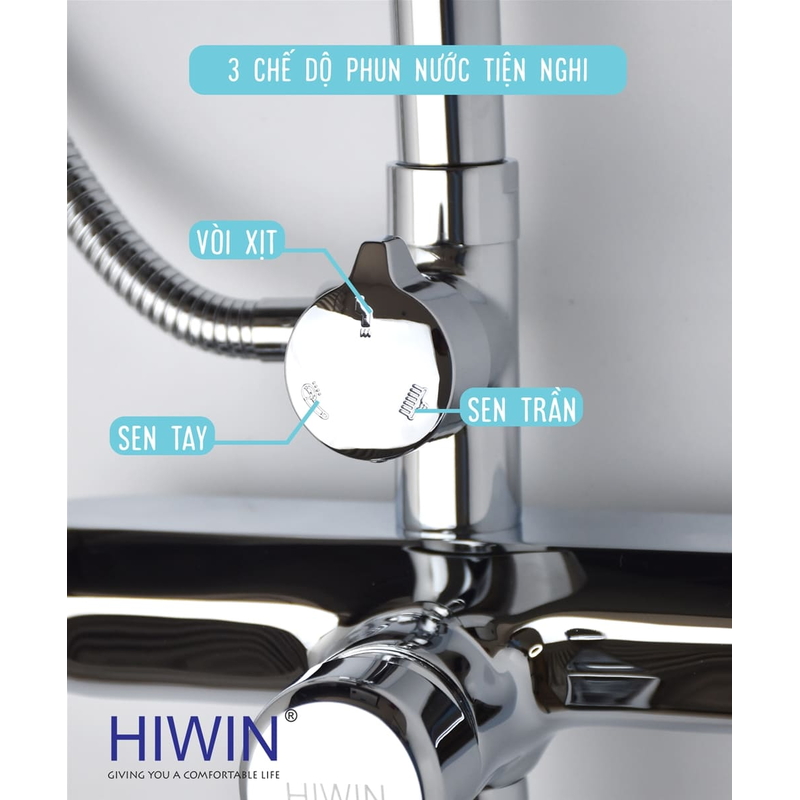 Vòi sen tắm cây đứng nóng lạnh Hiwin KF-118