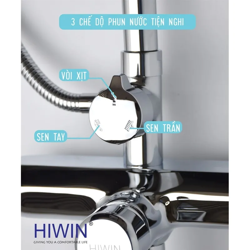 Vòi sen tắm cây đứng nóng lạnh Hiwin KF-118