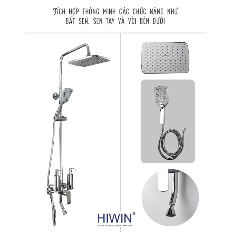 Vòi sen tắm cây đứng nóng lạnh Hiwin KF-122
