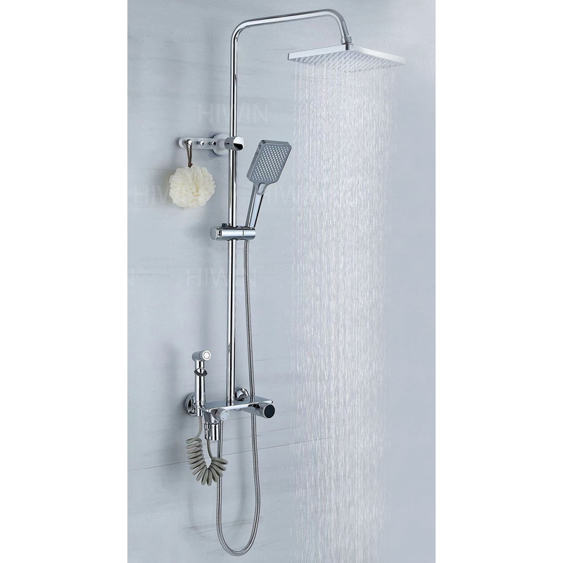 Vòi sen tắm cây đứng nóng lạnh mạ crom Hiwin KF-136