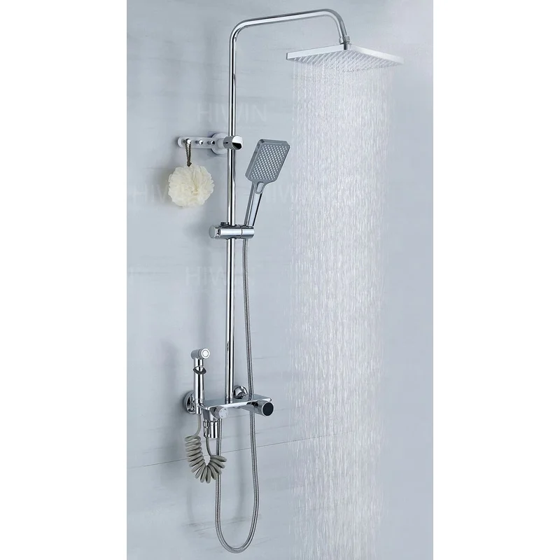 Vòi sen tắm cây đứng nóng lạnh mạ crom Hiwin KF-136