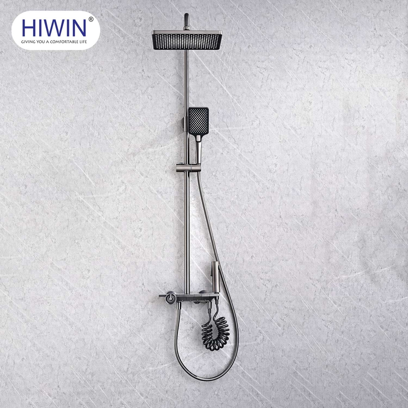 Vòi sen tắm cây đứng nóng lạnh màu đen Hiwin KF-142H