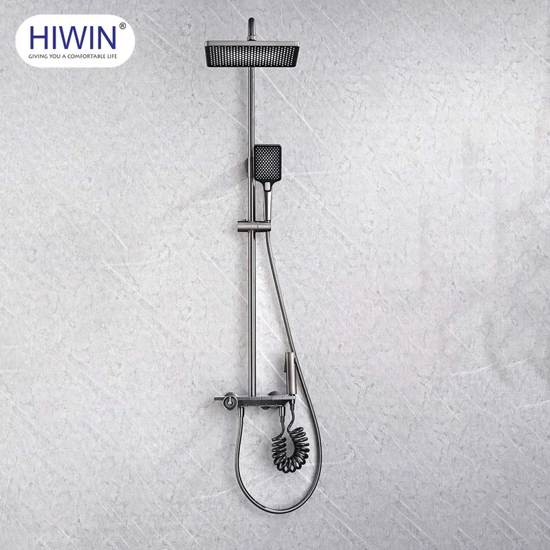 Vòi sen tắm cây đứng nóng lạnh màu đen Hiwin KF-142H