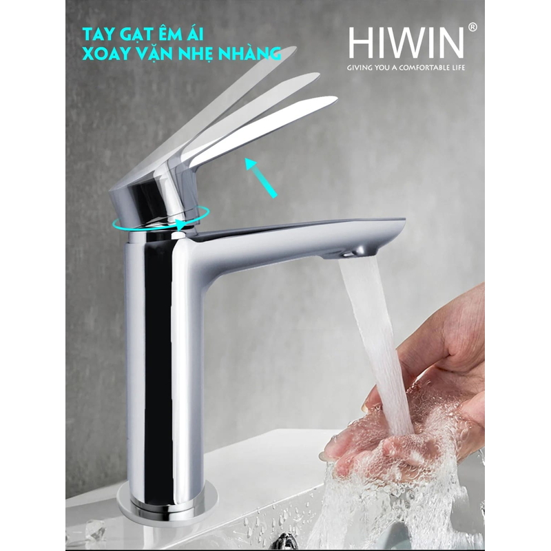 Vòi chậu rửa mặt nóng lạnh HIWIN KF-7611