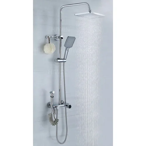 Vòi sen tắm cây đứng nóng lạnh mạ crom Hiwin KF-136