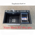 Chậu rửa bát inox phủ nano 1 hố có cài dao, cài thớt Kagol KND7846B