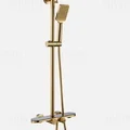 Vòi sen tắm cây đứng nóng lạnh màu vàng xước Hiwin KF-139H