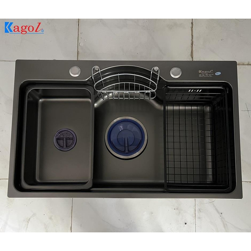 Chậu rửa bát inox phủ nano 1 hố Kagol KND7848N