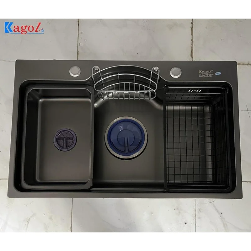 Chậu rửa bát inox phủ nano 1 hố Kagol KND7848N