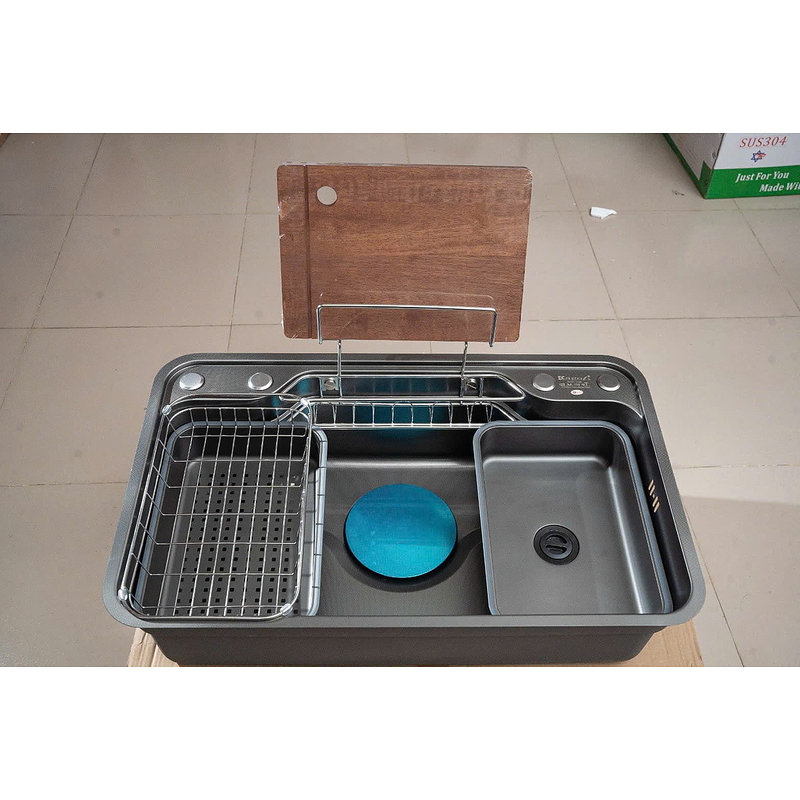 Chậu rửa bát inox phủ nano 1 hố Kagol KND7848N