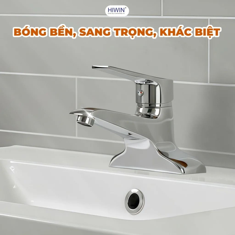 Vòi chậu rửa mặt nóng lạnh 2 chân HIWIN KF-40004