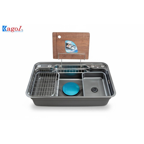 Chậu rửa bát inox phủ nano 1 hố Kagol KND7848N
