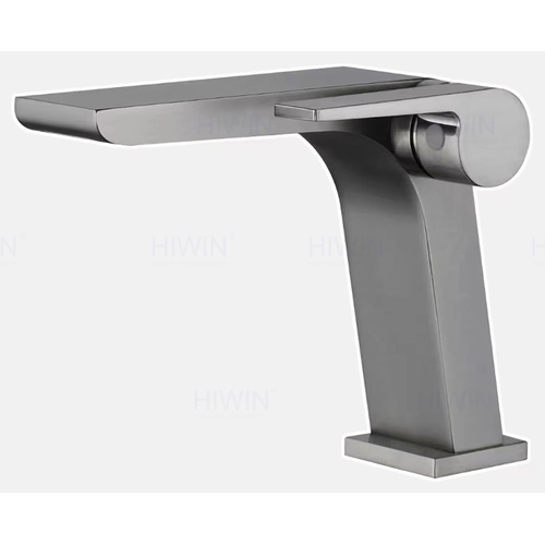 Vòi chậu rửa mặt nóng lạnh màu xám khói HIWIN KF-1314
