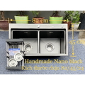Chậu rửa bát inox 2 hố cân phủ nano Kagol KND8245 CÂN