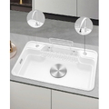 Chậu rửa bát inox phủ nano màu trắng 1 hố Kagol KNT7848N