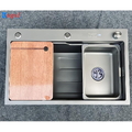 Chậu rửa bát inox phủ nano xám 1 hố Kagol KNB7545X